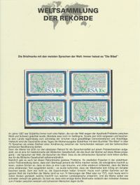 Michel-Nr. S&uuml;dafrika 716, Weltsammlung der Weltrekorde - RSA Die Briefmarke mit den meisten Weltsprachen - Immer heisst es DIE BIBEL