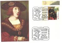 08.11.2019 Sonderstempel, Briefmarke Gem&auml;lde: &quot;Kaiser Karl V.&quot; &copy; Foto: bpk / Bayerische Staatsgem&auml;ldesammlungen