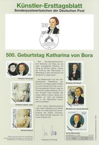 1999.01.14_500 Jahre Katharina von Bora K&uuml;nstler-Ersttagsblatt