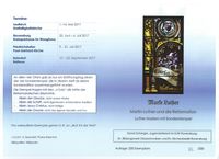 Luther Briefmarken, 17.09.2017 &quot;500 Jahre Reformation&quot; Ravensburg Gedenkblatt