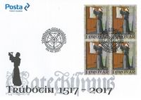 Island &quot;500 Jahre Reformation, Luther Briefmarken, Schlosskirche Wittenberg, 95 Thesen, Thesenanschlag, Martin Luther