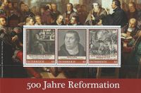 500 Jahre Reformation/Martin Luther - Briefmarkenblock postfrisch, Österreich, Luther Briefmarken