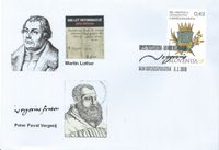Sonderstempel 500 Jahre Reformation, Slovenien, Martin Luther, Luther Briefmarken