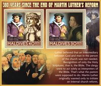 Republik Malediven, Agenturbriefmarken, Martin Luther, Reformation, Afrika Luther Briefmarken