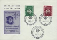08.08.1956 BRD FDC Deutscher Evangelischer Kirchentag Frankfurt am Main