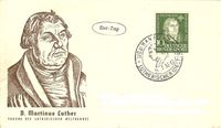 Hermann Zapf, Jan Piwczyk, Lutherischen Weltbund, Hannover, Martin Luther, Michel-Katalog-Nummer 149, Luther Briefmarken