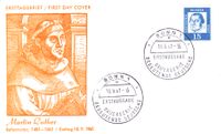 Luther Briefmarke, Luther 1963, Luther Markenheftchen, Michel 351, Luther Briefmarken
