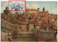 Ludwig M&uuml;ller, N&uuml;rnberg Hallertor, Michel 678, Luther Briefmarken
