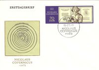Michel-Nr.: DDR 1828 ; Nikolaus Kopernikus; Entwurf:	Gerhard Stauf; Copernicus;