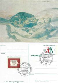 Michel Nummer 677, Welsches Gebierge, Michel Nummer PSo 3/01-05; Albrecht D&uuml;rer; Luther Briefmarken