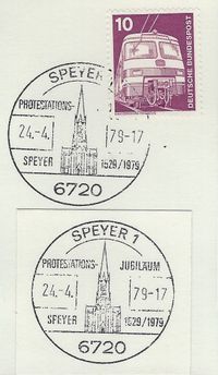 24.04.1979 Sonderstempel Speyer Protestations-Jubiläum 1529 - 1979