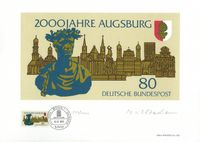 10.01.1985, 2000 Jahre Augsburg, Edition Philartes, Nr 1 von 85, Augsburg Briefmarke, Worms