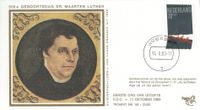 Nieuwenhuijzen, Kees (1933-2017), 11.10.1983 Niederlande, FDC, Maximumkarte 500. Geburtstag Martin Luther, Michel nr, 162, Holland, Luther Briefmarken