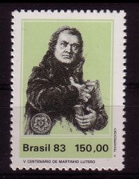 18.04.1983, 500 Jahre Martin Luther, Brasil, Brasilien, Luther Brasil, Lutero, Luther Briefmarken, 1983