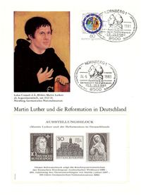 24.06.1983 Sonderstempel Martin Luther Gedenkblatt mit Schwarzdruck