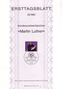 Ersttagsblatt, Martin Luther, 1983 Luther, 500 Geburtstag, Michel 1193