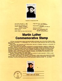 Gedenkblatt, Gedenkblatt, ETB, Martin Luther, USA, Briefmarke