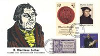 USA Michel-Katalog Nr.: 2065, Martin Luther, FDC, ETB, Martin Luther, Luther Briefmarke, 500 Jahre Martin Luther