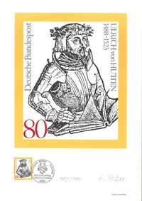 PHILARTES EDITION PHILARTES EDITION BRD Ulrich v. Hutten 1988 HANDSIGNIERT 387/1000 DIN A4 groß