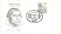 Luther Briefmarken, Augsburg, Lutherdenkmal, Worms, Luther Briefmarken, Katechismus