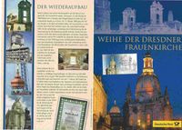 Michel-Katalog-Nummer: Bund 2491, Weihe der Dresdner Frauenkirche, Lutherdenkmal Dresden, Luther Briefmarken, Gedenkblatt