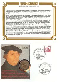H. Detlefsen, Numinsbrief Wartburg Eisenach, Martin Luther, Junker J&ouml;rg, Luther Briefmarken