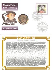 Luther Briefmarken, Michel 1841, Ersttagsbrief, FDC, 450 Jahre Todestag Martin Luther, Martin Luther, Numinsbrief Marin Luther