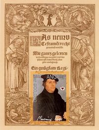 Angola, Martin Luther, Luther Briefmarke, Luther Briefmarkenblock, Angola Martin Luther