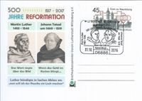 31.10.2016 Sonderstempel 500 Jahre Luthers Thesenanschlag - Motiv Luther und Johannes Tetzel