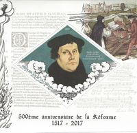 26.02.2017 Benin, 500 Jahre Reformation, Martin Luther, Calvin Zwingli, Religion Protestantism Benin MNH