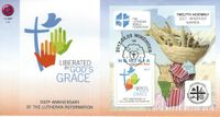 03.03.2017 FDC Namibia, Luther Briefmarken, Reformation, 03.03.2017 FDC Namibia - 500 Jahre Luthers Reformation - 1v M/S