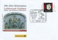 Lutherstadt Eisleben Stempellnummer 06 058, Luther, Eisleben, 500 Jahre Reformation, Luther Briefmarken, Luther Schwan