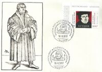 500 Jahre Reformation, Luther, Sonderstempel Eisenach, Luther Briefmarken