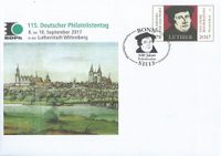 07.09.2017 115.Philatelistentag Bonn, Luther Briefmarken, Erstverwenderstempel, Bonn, Reformation