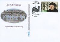 Johannes Burghagen, Burghagenhaus in Wittenberg, Illustrierte Sonderedition Wittenberg und die Reformation, Luther, Briefmarke, Martin Luther, Luther Briefmarken,