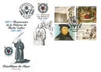 28.12.2017 Niger &quot;500 Jahre Reformation&quot; Martin Luther, Luther Briefmarken