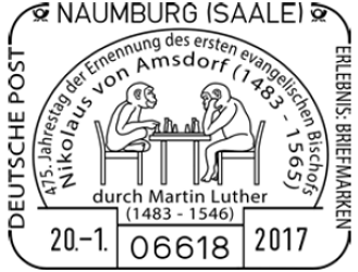 Martin Luther, Nikolaus von Amsdorf, Naumburg, erster evangelischen Bischof, Luther Birefnmarken