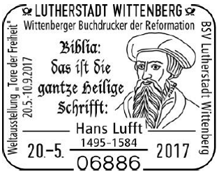 20.05.2017 Lutherstadtwittenberg Stempellnummer 09 100 