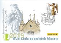 450 Jahre Augsburger Religionsfrieden, Engelsfigur, Martin Luther, Luther Briefmarken, Augsburg Luther