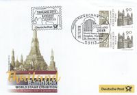 28.11.2018 - Sonderstempel Bonn - Gedenkumschlag Thailand Bankok World Stamp Exhibition - 1000 Jahre Weihe Dom zu Worms