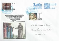 17. April 2017 Sonderstempel 500 Jahre Luther vor Kaiser und Reich - Gendenkumschlag Motiv Reichstag zu Worms mit Sonderstempel Worms A5