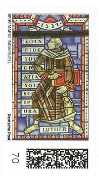 2022 Luther Weihnachtsmarke Individual 70 Cent , Luther Briefmarken, Wormser Dom, Kirchenfenster Wormser Dom