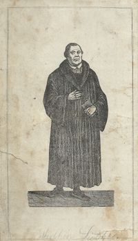 1851 Stich Martin Luther, Ganzfig&uuml;rliches Bildnis Luthers
