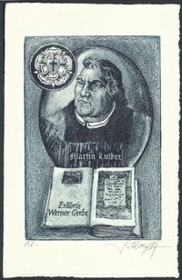 JENS RUSCH, Exlibris, Werner Grebe , Martin Luther Radierung