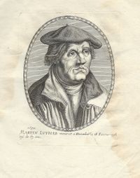 MARTIN LUTHER... Portrait. Gravure originale 1650. Dimensions de la feuille 195 mm 270 mm