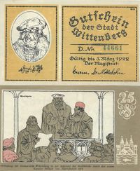 Notgeld Wittenberg 1922, Luther, Notgeld Luther, Martin Luther