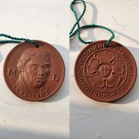 Porzellan Medaille Meissen, Martin Luther, Luther