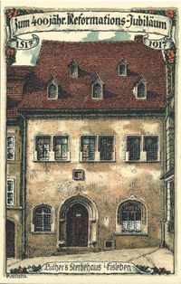 1917 Luthersterbehaus Eisleben; 1917 12 Postkarten; Paul S&uuml;&szlig; AG M&uuml;geln Dresden, Martin Luther, Luther Postkarten