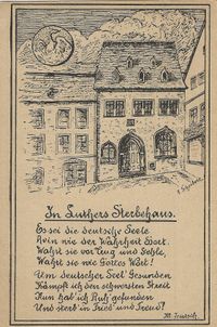 Sterbehaus Luthers, Martin Luther Briefmarken, Verlag der Vaterl&auml;ndischen Verlags- und Kunstanstalt, Berlin GW61