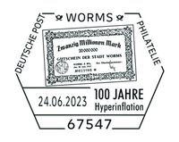 &quot;Reformationsdenkmal - 5 Milliarden Mark Schein - Worms - 15.10.1923, Luther briefmarken